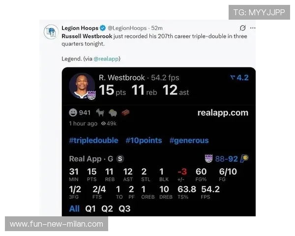 威少再度刷新三双纪录，但球队无力翻盘